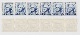 Etats Unis N° 796 Washington 5c Bleu 1965-81 Bande De 6 Oblitéré - Strips & Multiples