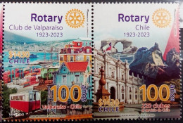 Chile 2023, Centennial Of The Rotary Club Of Valparíso, MNH Stamps Strip - Chile