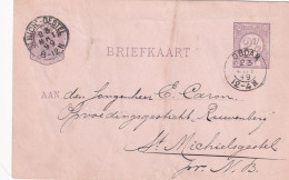 Briefkaart 23 Mrt 1899 Obdam (hulpkantoor Kleinrond) Naar St Mich:-Gestel (hulpkantor Kleinrond) - Marcophilie