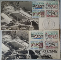 COTE D'IVOIRE -  2 Cartes Maximum Différentes Sur Les Jeux D'Abidjan Du 23/12/1961 - Ivoorkust (1960-...)