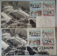 COTE D'IVOIRE -  2 Cartes Maximum Différentes Sur Les Jeux D'Abidjan Du 23/12/1961 - Ivory Coast (1960-...)