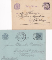 Briefkaarten 1879 Men 1885 Groningen (kleinrond) Naar Geldrop En Duitsland - Marcophilie