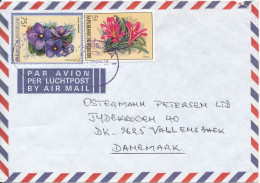 Burundi Air Mail Cover Sent To Denmark 1988 ?? Flowers Sanpaulia And Clivia - Poste Aérienne