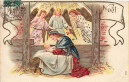 FETES ET VOEUX  - Noël - La Vierge Et L'Enfant Avec Des Anges - Colorisé - Carte Postale Ancienne - Other & Unclassified