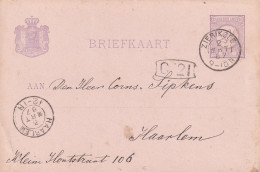 Briefkaart 2 Mrt 1887 Zierikzee  (kleinrond) Naar Haarlem (kleinrond) - Marcofilia