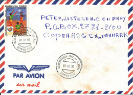 Burkina Faso Air Mail Cover Sent To Denmark 7-3-1990 Single Franked Volleyball - Burkina Faso (1984-...)