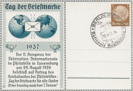 Deutsches Reich - Ganzsache PP 122, Tag Der Briefmarke 1937, Blanco Gestempelt Mit SSt. Berlin - Private Postwaardestukken