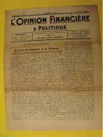 L'opinion Financière Et Politique N° 8 Du 22 Février 1931. Germain Crise économique Chômage Bourse - Other & Unclassified