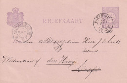 Briefkaart 13 Mrt 1891 Vreeswijk (kleinrond) Naar Den Haag - Poststempels/ Marcofilie