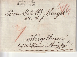 Suisse Lettre Avec Correspondance Basel 1823 - Marcofilia