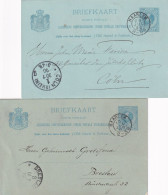 Briefkaarten 1888 En 1890  Haarlem (kleinrond) Naar Keulen En Breslau - Marcofilia