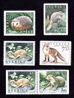 SUEDE 1996 - YT 1905/1909 - Facit 1940/1944 - NEUFS ** LUXE/ MNH - Série Complète 6 Valeurs - Faune, Animaux Sauvages - Ongebruikt