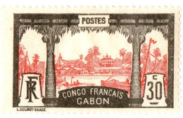 GABON, PAESAGGI, LANDSCAPE, 1910, FRANCOBOLLI NUOVI (MLH*) Mi:GA 40, Scott:GA 40, Yt:GA 40 - Unused Stamps