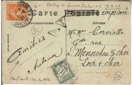 92 Clichy La Garenne, 19 9 1921, Tarif Imprimé Du 1 4 21, Taxé Au Tarif CP - De 5 Mots, - Posttarife