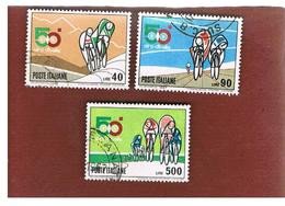 ITALIA  - SA 1045.1047  -  1967   GIRO CICLISTICO D' ITALIA  (COMPLET SET OF 3)     -   USATO - 1961-70: Used