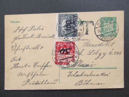 GANZSACHE Horst I.Westf. - Plzeň Lobzy Doplatní Strafporto  1925 / P8666 - Storia Postale