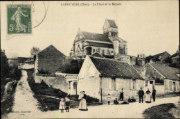 CPA Labruyère Oise, La Place Und La Montee - Sonstige & Ohne Zuordnung