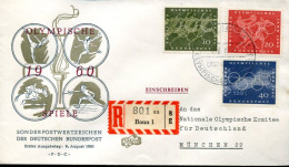 X0179 Germany,cover Regist. With Special Postmark Fdc 8.8.1960 Bonn,Olympische Jahr Rome 19600 - 1948-1960