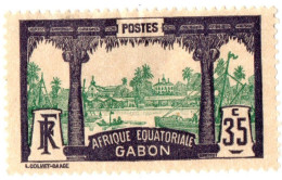 GABON, PAESAGGI, LANDSCAPE, 1910, FRANCOBOLLI NUOVI (MLH*) Mi:GA 62, Scott:GA 62, Yt:GA 58 - Neufs