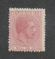 PUERTO  RICO:  MILLESIME  1881  -  1/2 M. STAMP  NO  GLUE  -  YV/TELL. 42 - Porto Rico