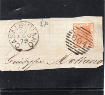 B - 1877 Italia - Re Vittorio Emanuele II 20 C. Su Frammento - Annullo Di Casalbutano 1879 E Numerale 694 - Used