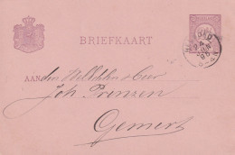 Briefkaart 24 Jun 1895 Helmond (kleinrond) Naarb Gemert (geen Stempel) - Storia Postale