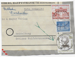 Eilboten-Einschreiben Adressauschnitt Berlin MiNr. 59 Nach Heidelberg Und Zurück - Storia Postale