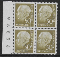 Bund: MiNr. 261, Postfrisch, **, Bogennummer, Viererblock - Unused Stamps