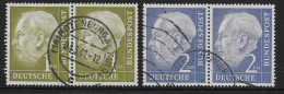 Bund: MiNr. 194 + 195, Gestempelt, Waagrechte Paare - Used Stamps