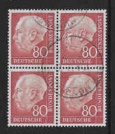 Bund: MiNr. 192, Gestempelt, Viererblock - Used Stamps