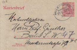 Allemagne Ambulant Halle - Cassel Sur Entier Postal Carte Lettre 1906 - Altri & Non Classificati