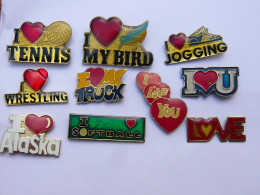 10 Pin S COEURS I LOVE  Different - Sonstige & Ohne Zuordnung