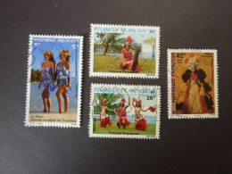 POLYNESIE FRANCAISE, Année 1981-88-90, YT N° 165-166-307-367 Oblitérés, Danses Tahitiennes - Usati