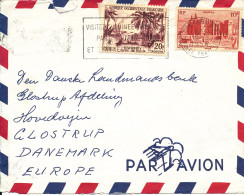 A.O.F. Air Mail Cover Sent To Denmark 19-5-1956 The Top Of The Cover Is Damaged - Covers & Documents