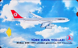 Turkey Phonecards THY Aircafts Airbus 340 PTT 60 Units Unc - Sammlungen