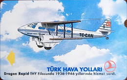 Turkey Phonecards THY Aircafts Dragon Rapid PTT 30 Units Unc - Colecciones