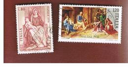 ITALIA REPUBBLICA  - UNIF. 1433.1434   -  1978  NATALE  (COMPLET SET OF 2)                             -   USATO - 1971-80: Used