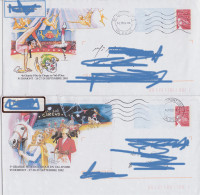 Lot De 2 Enveloppes Personnalisées Domont Grande Fête Du Cirque En Val D'oise Septembre 2002 Et 2003 - Sonstige & Ohne Zuordnung