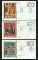 3 FDC Lettres Illustrées Premier Jour Paris Le 15/11/1980  Service N° 60 à 62  UNESCO Cachet Illustré Bleu B/TB  Soldé - 1980-1989