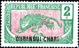 UBANGI-SHARI, FAUNA, LEOPARDO, 1922, NUOVI (MLH*) Mi:FR-OU 26, Scott:FR-OU 24, Yt:FR-OU 26 - Unused Stamps