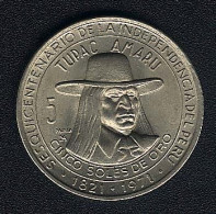 Peru, 5 Soles 1971, Tupac Amaru, UNC - Peru