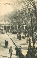 CPA-CASTRES- Place Nationale *Animation*,Calvet éditeur, Place De L'Albinque* Oblitération 1906* TBE **2 Scans - Castres