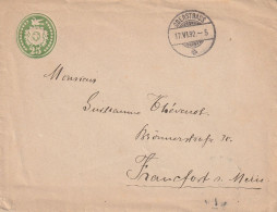 Suisse Entier Postal Oberstrass Pour L'Allemagne 1892 - Stamped Stationery