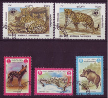 Asie - Afghanistan - Animaux Sauvages - 5 Timbres Différents - 7113 - Afghanistan