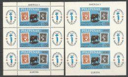 FILIPINAS ESPAMER'77 BARCELONA HOJAS BLOQUE YVERT NUM. 11 ** NUEVAS SIN FIJASELLOS DENTADA Y SIN DENTAR - Philippines