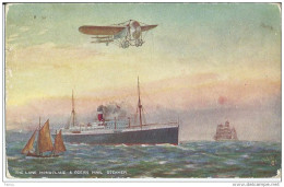 LOT 2 CPA POSTCARDS TUCK'S OILETTE SHIPS AIRPLANE MONOPLANE MAIL STEAMER OCEAN SAILING VESSEL - 1914-1918: 1ère Guerre