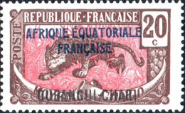 UBANGI-SHARI, FAUNA, LEOPARDO, 1924, NUOVI (MLH*) Scott:FR-OU 49, Yt:FR-OU 50 - Ungebraucht