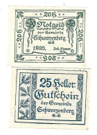 **Austria Notgeld Schwarzenberg 20+25 Heller  980b - Oesterreich