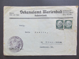 BRIEF Marienbad Mariánské Lázně - Wien Dekanalamt Sudetenland 1939 / P8584 - Région Des Sudètes