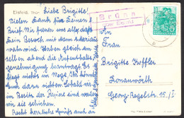 BRÜNN über EISFELD Krs Hildburghausen 1956 LANDPOSTSTEMPEL Blau 10Pf-Aufbau Ansichtskarte Eisfeld > Donauwörth - Briefe U. Dokumente
